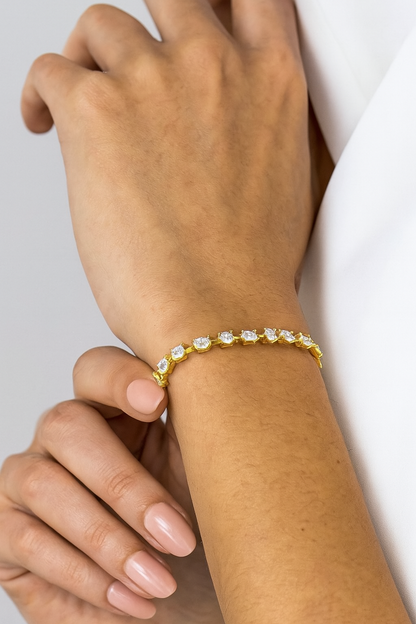 7.00ct Unique Mixed Shape Lab Grown Diamond Tennis Bracelet,Prong Set