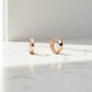 Bold Huggie Hoop Earrings • 14K Rose Gold Small Chunky Hoops