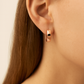 Bold Huggie Hoop Earrings • 14K Rose Gold Small Chunky Hoops