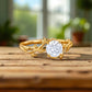 Vintage 1.00ct Round Cut Leaf Lab Grown Diamond Engagement Ring