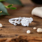 Vintage 1.00ct Round Cut Leaf Lab Grown Diamond Engagement Ring