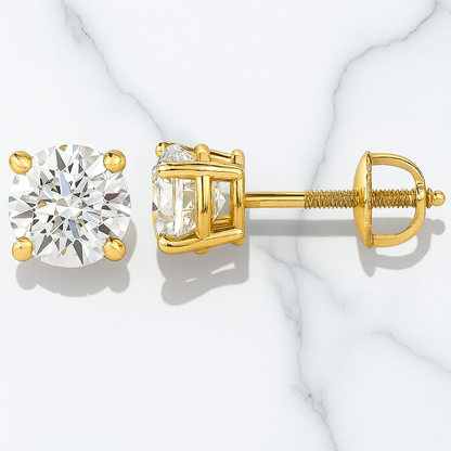 Real Lab-Grown Stud Earrings 