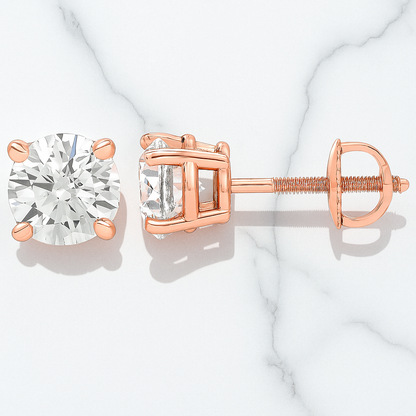 Real Lab-Grown Stud Earrings 