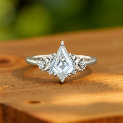 1.20ct Kite Cut Lab Grown Diamond Engagement Ring 14k Rose Gold Ring