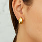 Bold Dome Huggie Hoop Earrings • 14K Gold Chunky Mini Hoops