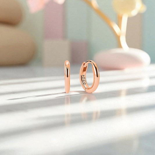 Classic Gold Tube Huggie Hoops • 14k Gold Hoops