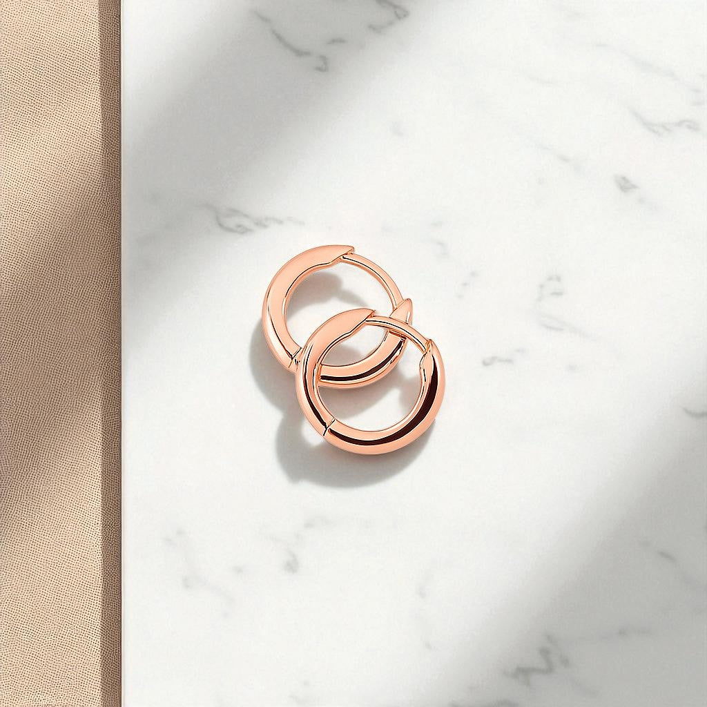 Classic Gold Tube Huggie Hoops • 14k Gold Hoops