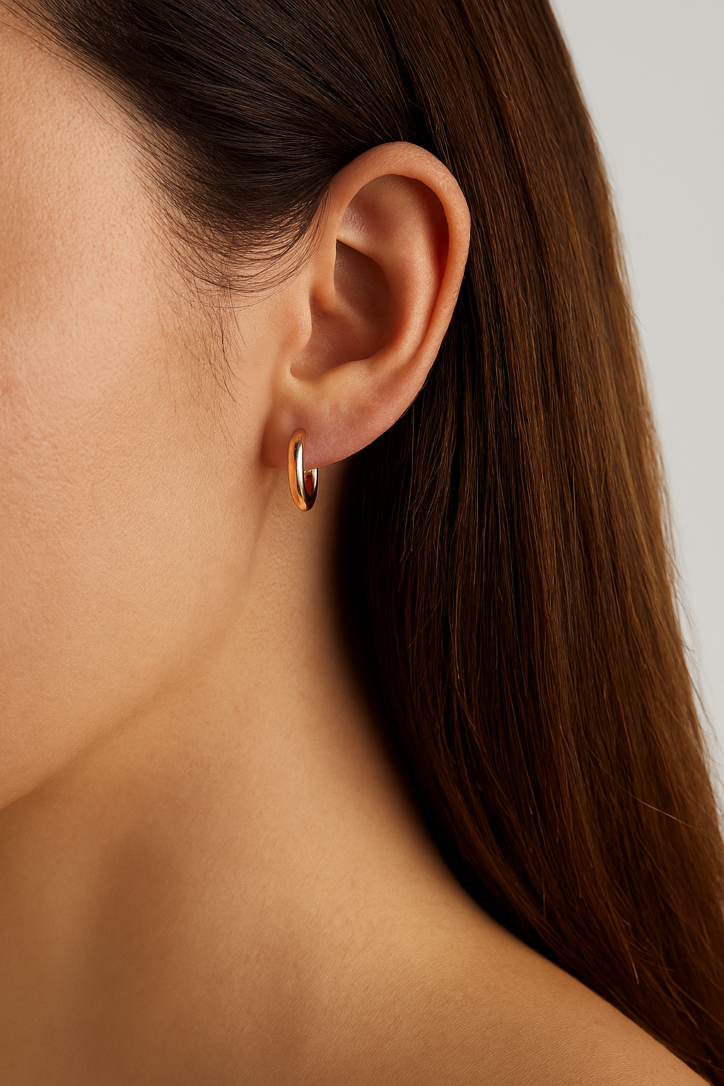 Classic Gold Tube Huggie Hoops • 14k Gold Hoops
