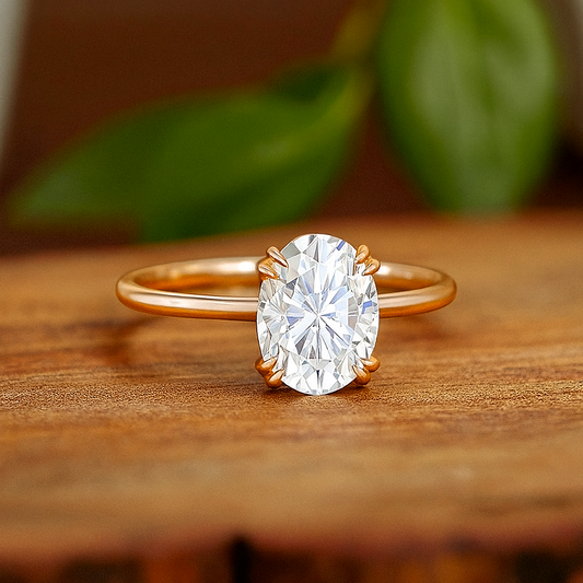 2.50 ct Oval Cut Lab Grown Diamond Solitaire Engagement Ring