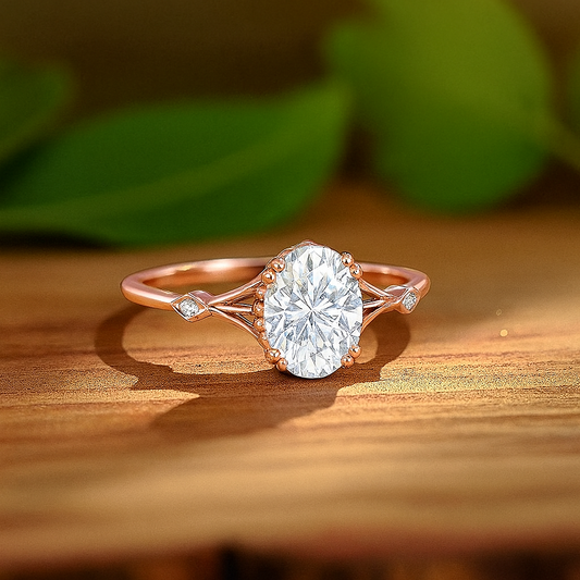 1.25 ct Oval Lab Grown Diamond Engagement Ring • Vintage Art Deco Inspired Ring
