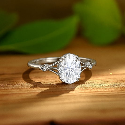 1.25 ct Oval Lab Grown Diamond Engagement Ring • Vintage Art Deco Inspired Ring