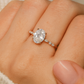 1.5CT Oval Lab Grown Diamond Engagement Ring • Vintage-Inspired White Gold Ring