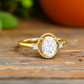 1.25 ct Oval Lab Grown Diamond Rose Gold Engagement Ring • Unique Bezel Set Diamond Ring