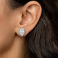 2 Carat Pear Cut Lab Grown Diamond Earrings • Halo Diamond Screw Back Studs