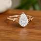 2.0ct Pear Cut Lab Grown Diamond Engagement Ring • Vintage Art Deco Inspired Ring