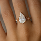 2.0ct Pear Cut Lab Grown Diamond Engagement Ring • Vintage Art Deco Inspired Ring
