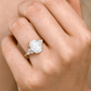1.25 ct Oval Lab Grown Diamond Engagement Ring • Cluster Side Stone Ring