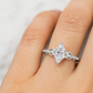 1.00ct Marquise Lab Grown Diamond Engagement Ring • Vintage Twist White Gold Ring