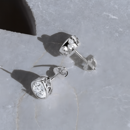 2.0 Ct Pear Shaped Lab Grown Diamond Stud Earrings