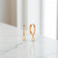 Round Cut Lab Grown Diamond Hoop Earrings • Gold Minimalist Drop Hoops