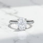 2.40CT Oval Cut Lab Grown Diamond Engagement Ring.Half Eternity Bridal Ring