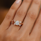 Vintage 0.50ct Round Cut Leaf Lab Grown Diamond Engagement Ring