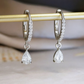 1.30Ct Pear Cut Lab Grown Diamond Hoop Earrings • 14K Rose Gold Dangle Earrings