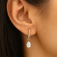 1.30Ct Pear Cut Lab Grown Diamond Hoop Earrings • 14K Rose Gold Dangle Earrings