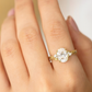 1.60ct Oval Lab Grown Diamond Engagement Ring, Leaf Art Deco Bridal Ring