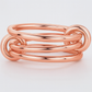 14K Solid Gold Two-Toned Multi Link Connector Ring Interlocking Connector Ring