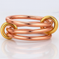 14K Solid Gold Two-Toned Multi Link Connector Ring, Multi Link Connector Ring
