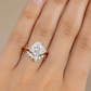 1.710ct Oval Cut Lab Grown Diamond Engagement Ring Set