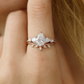 1.680ct Pear Shaped Lab Grown Diamond Engagement Ring Set • Rose Gold Vintage Bridal Set