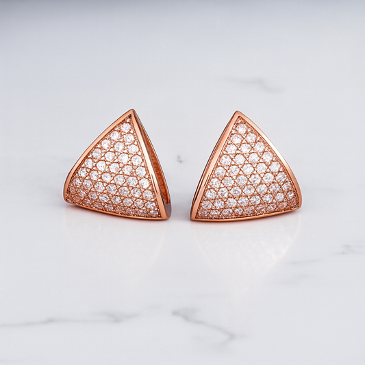 1 Ct Lab Grown Diamond Pavé Triangle Hoop Earrings