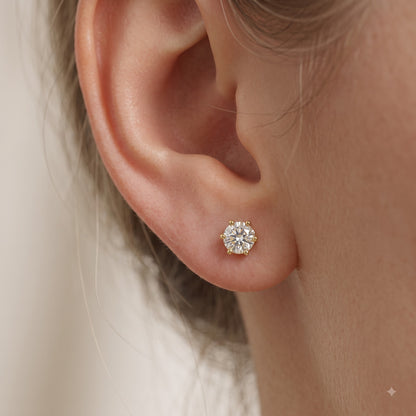0.160ct Lab Grown Diamond Flat Back Stud Earrings