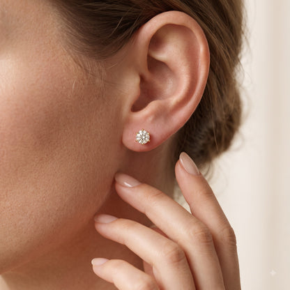 0.160ct Lab Grown Diamond Flat Back Stud Earrings