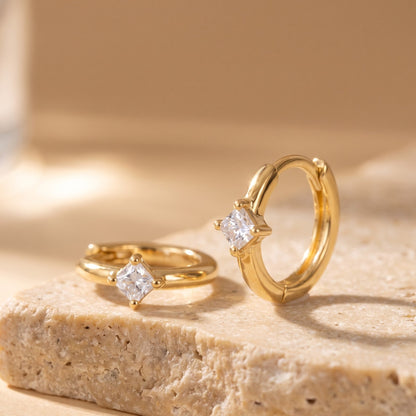 small lab grown diamond hoop earrings