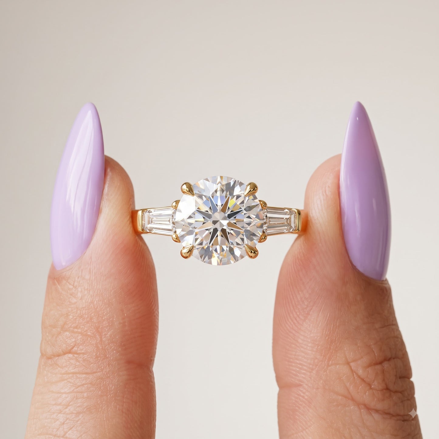 2.60 CT Round Cut Lab Grown Diamond Three Stone Engagement Ring