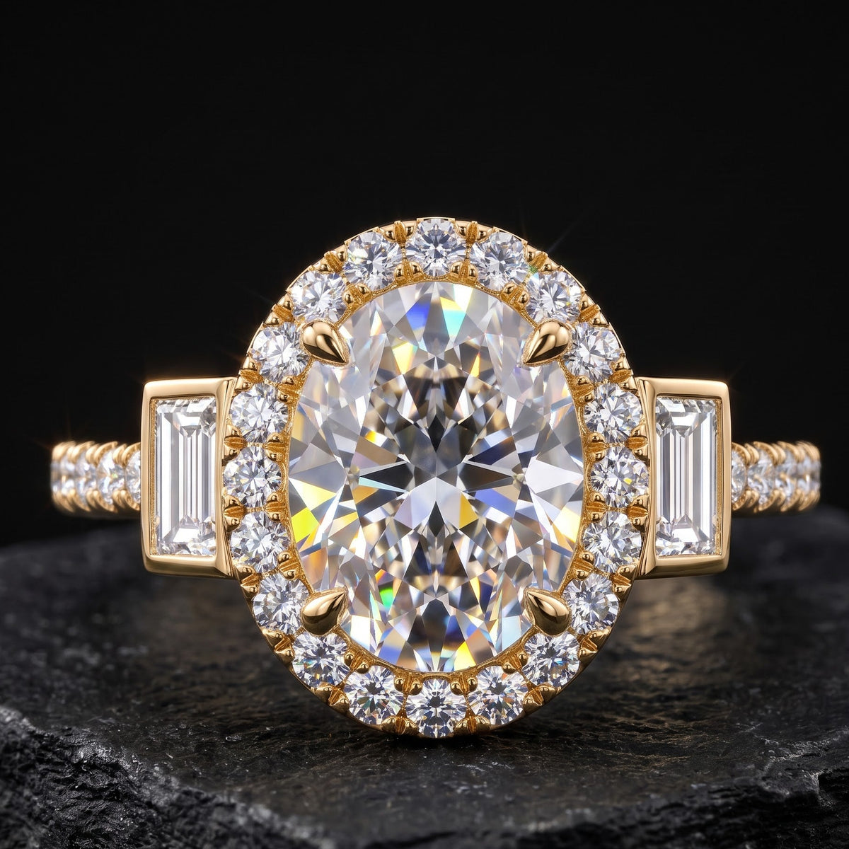 oval diamond engagement rings halo​

