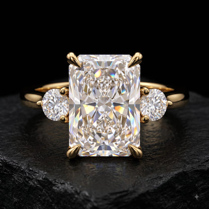 2.40 CT Radiant Lab Grown Diamond Three Stone Engagement Ring