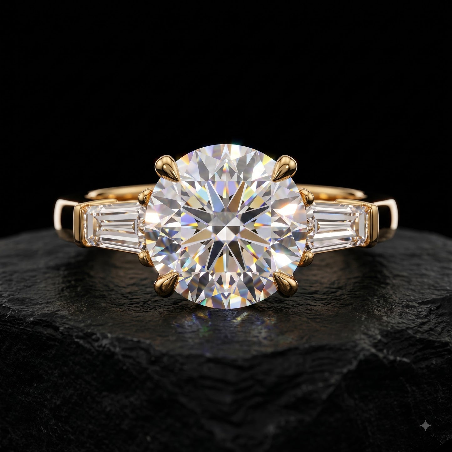 2.60 CT Round Cut Lab Grown Diamond Three Stone Engagement Ring