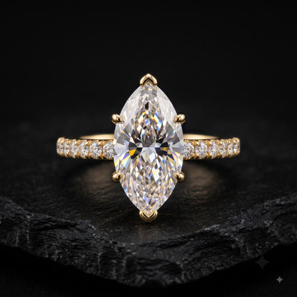 1.00ct Marquise Cut Lab Grown Diamond Unique Engagement Ring