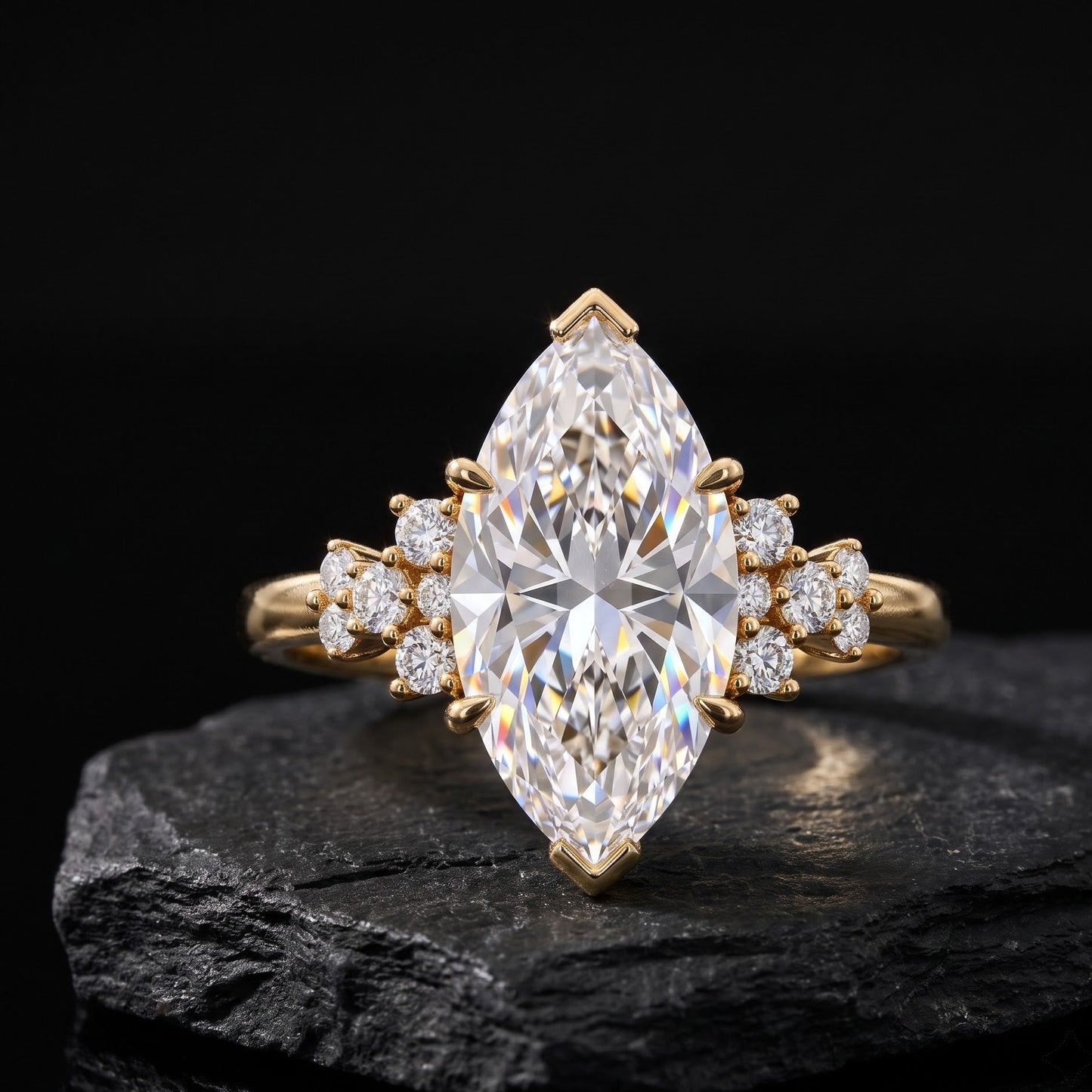 solitaire marquise engagement ring​

