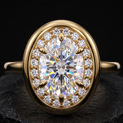oval with halo engagement ring​

