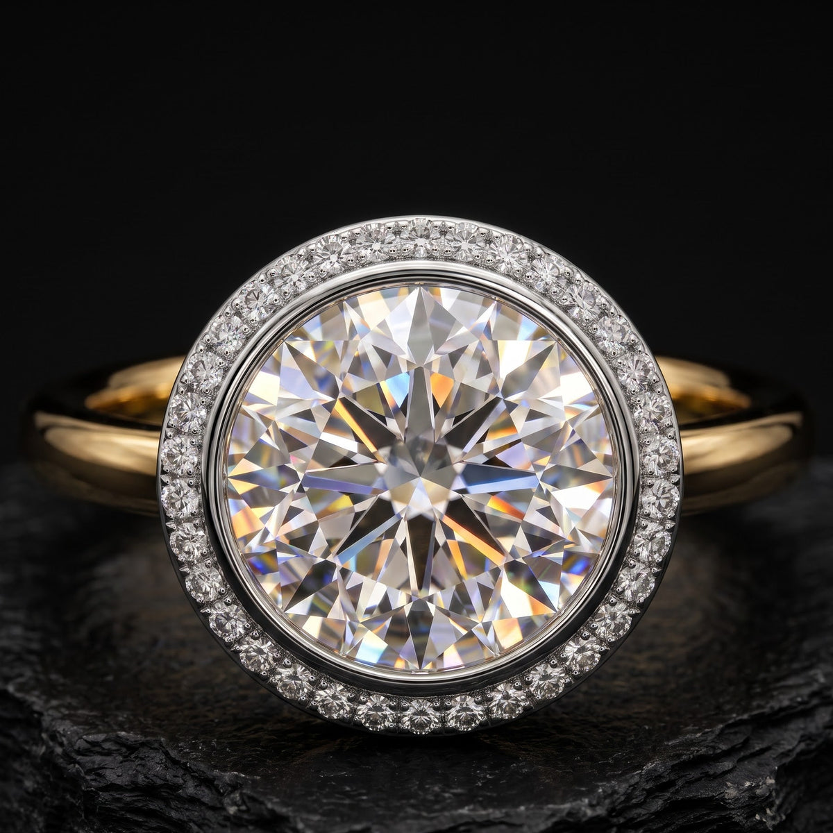 round diamond halo ring​


