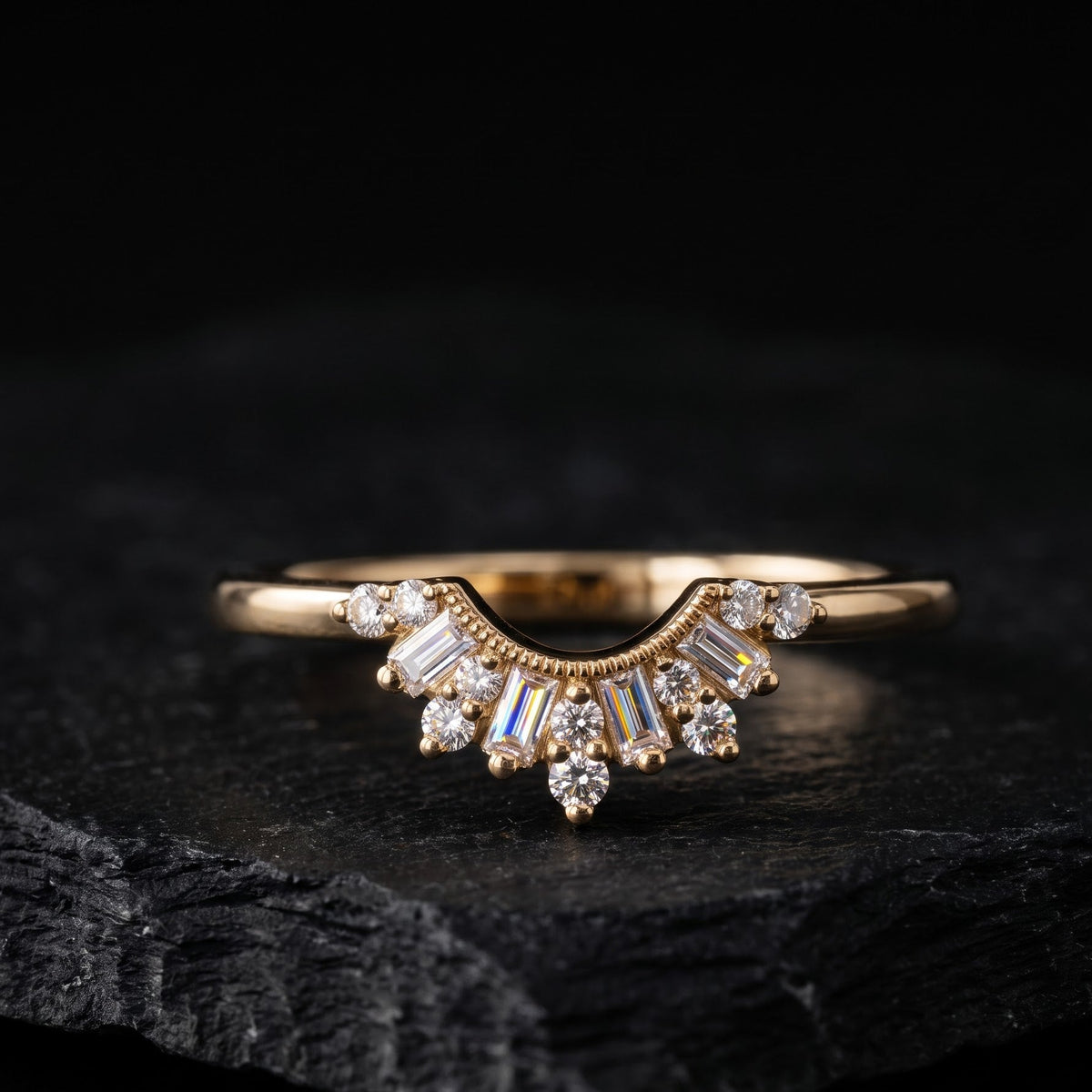 baguette diamond wedding band​

