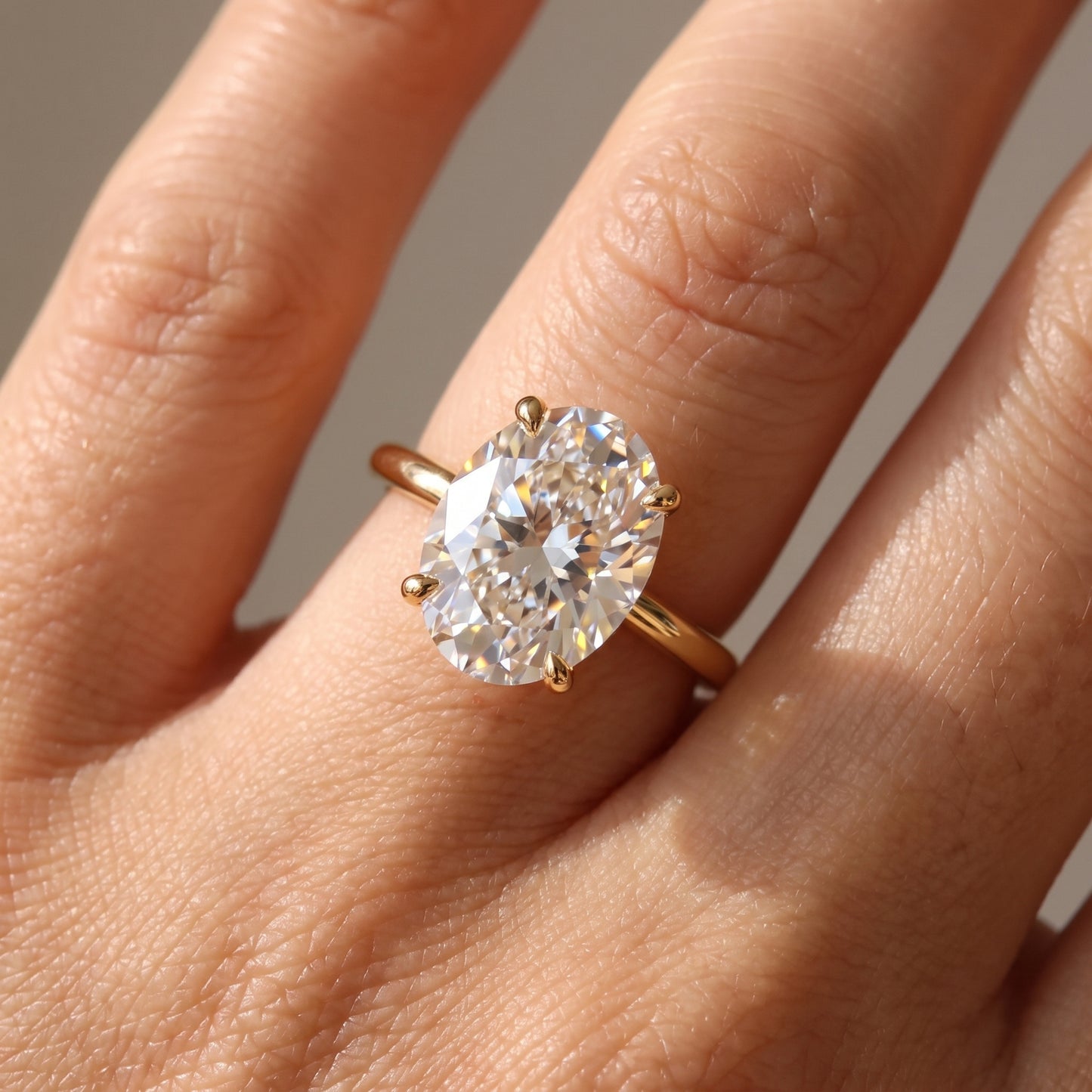 1.00CT Oval Lab Grown Diamond Hidden Halo Engagement Ring