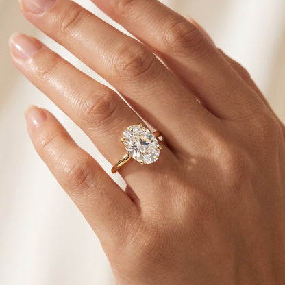 1.00CT Oval Lab Grown Diamond Hidden Halo Engagement Ring