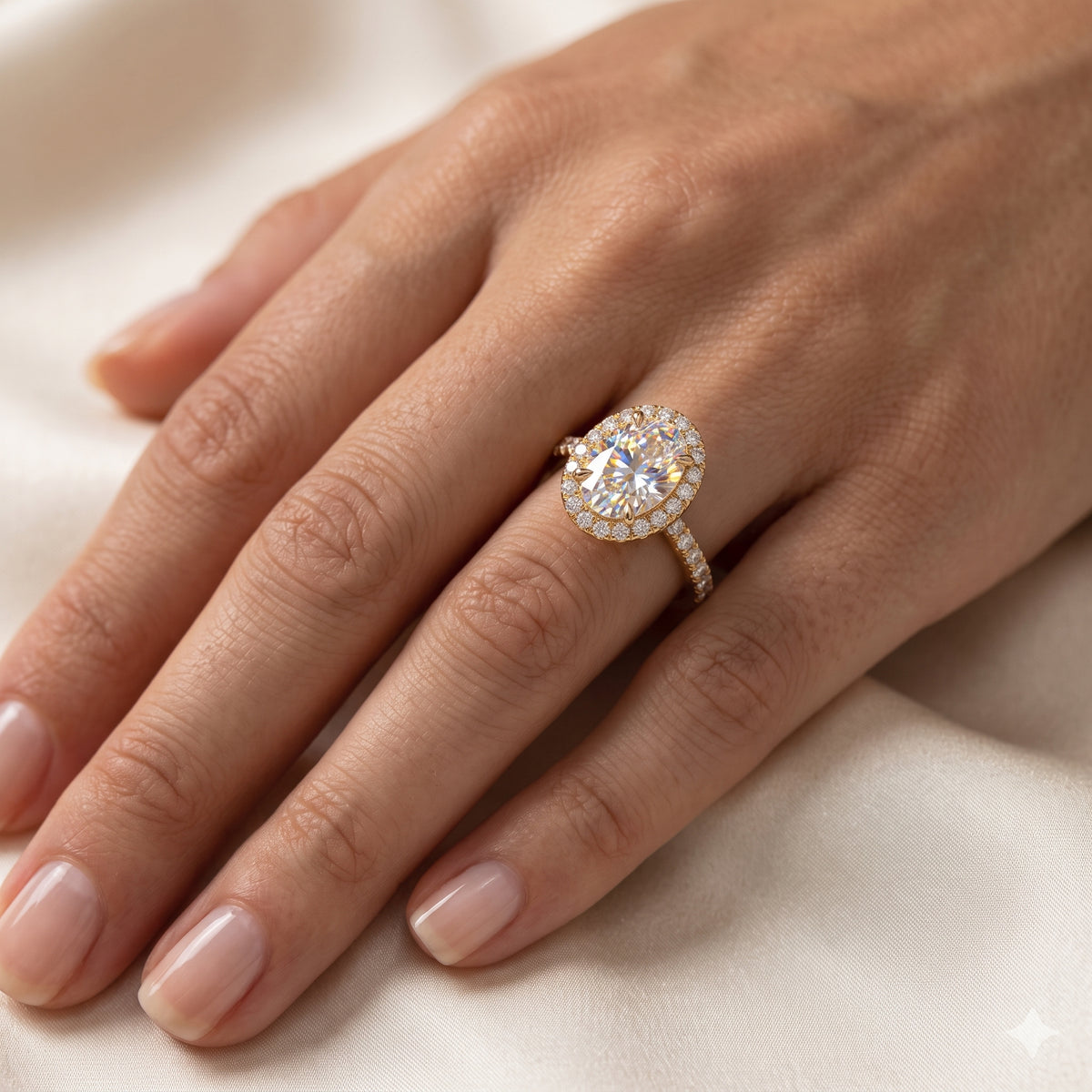 2.00ct Oval cut Halo Lab-Grown engagement ring