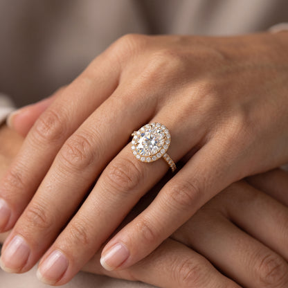 2.00ct Oval cut Halo Lab-Grown engagement ring